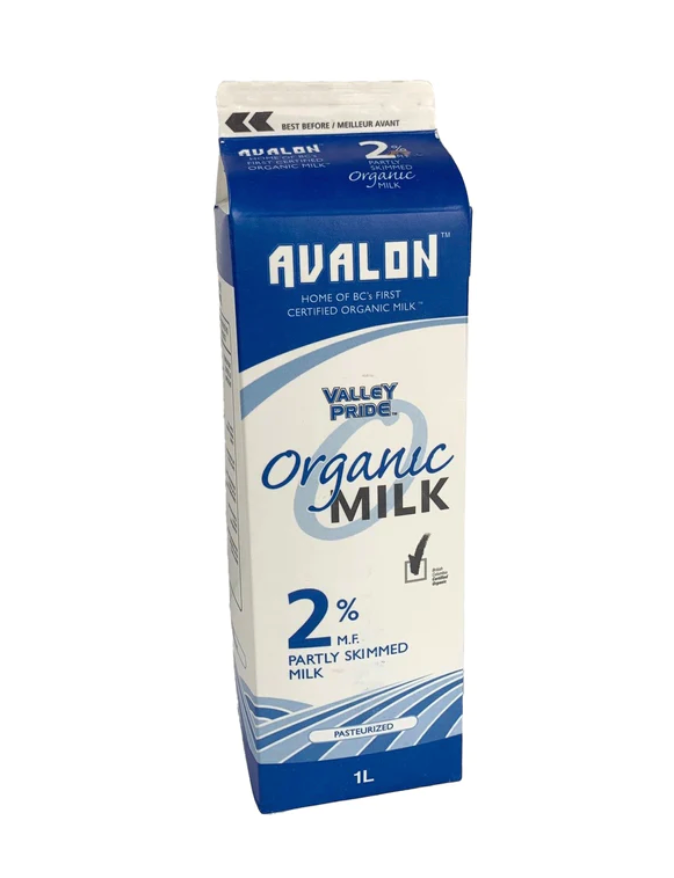 Organic 2% Avalon Milk 1L