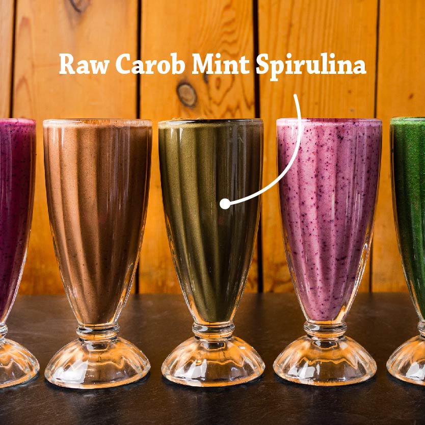 Raw Carob Mint Spirulina Smoothie Sweet Cherubim