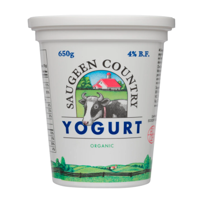 Saugeen Country Organic Plain Yogurt - 650 g