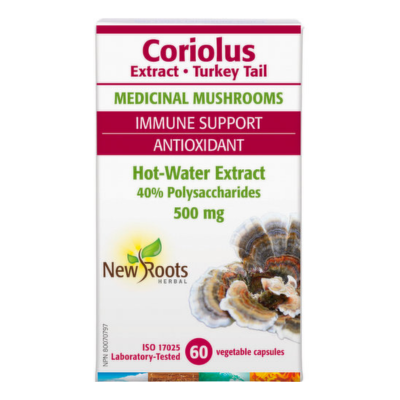 New Roots Herbal Coriolus Turkey Tail 500mg 60 Veg Caps