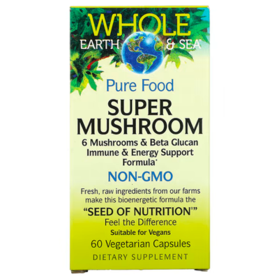 Natural Factors Whole Earth & Sea Super Mushroom, 60 Vegetarian Capsules