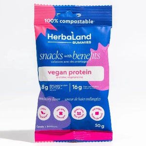 Herbaland Vegan Mixed Berry Protein Snacks with Benefits Gummy 50 G