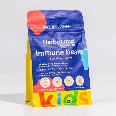 Herbaland Vegan Immune Bears Gummy for Kids 90Gummies