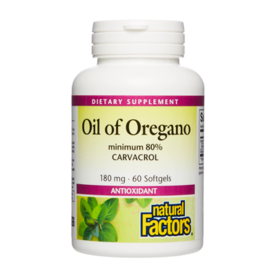 Natural Factors Oil of Oregano 180mg, 60 Softgels