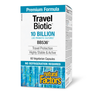 Natural Factors Travel Biotic BB536 10 Billion Live Probiotic Cultures