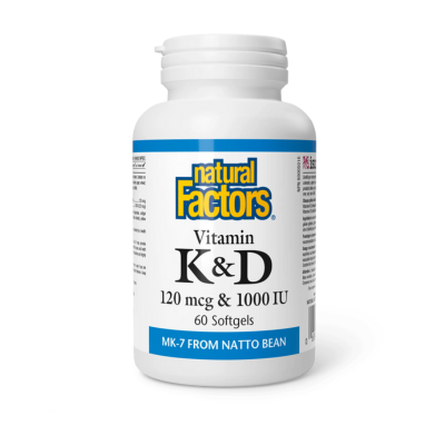 Natural Factor Vitamin K & D 1000 IU