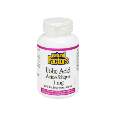 Natural Factors Folic Acid 1mg, 180 Tablets
