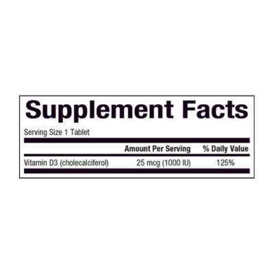 Natural Factors Vitamin D3 1000 IU 180 Tablets