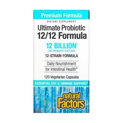 Natural Factors Ultimate Probiotic 12 Billion CFU, 120 Vegetarian Capsules
