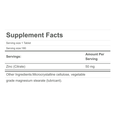 Natural Factors Zinc Citrate 50 mg (Tablets)