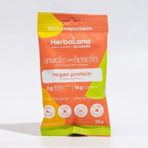 Herbaland Vegan Tropical Fruit Protein Snacks with Benefit Gummy 50 G