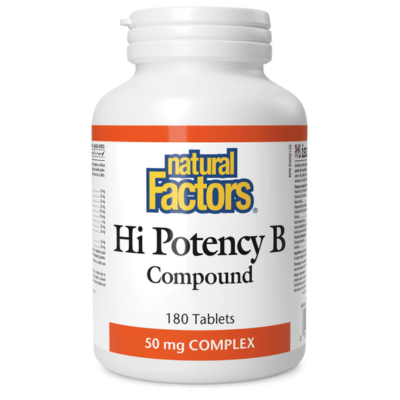 Natural Factors Hi Potency B Compound 50 mg 180 Tablets