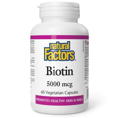 Natural Factors Biotin 5000MCG 60 Vegetarian Capsules