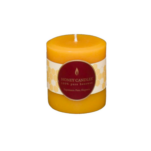 Honey Candles' Round Natural Beeswax Pillar Candles