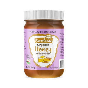 Sweetcane Organic Honey with Bee Pollen, 500g