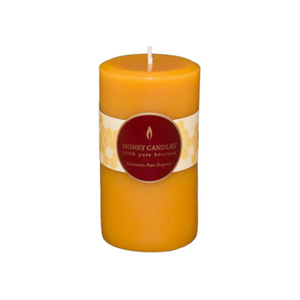 Honey Candles' Round Natural Beeswax Pillar Candles