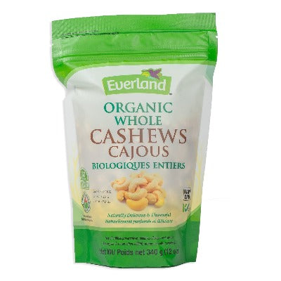 Everland Raw Cashews, Organic, 340g