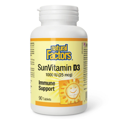 Natural Factors Vitamin D3, 1000 IU, 90 tabs